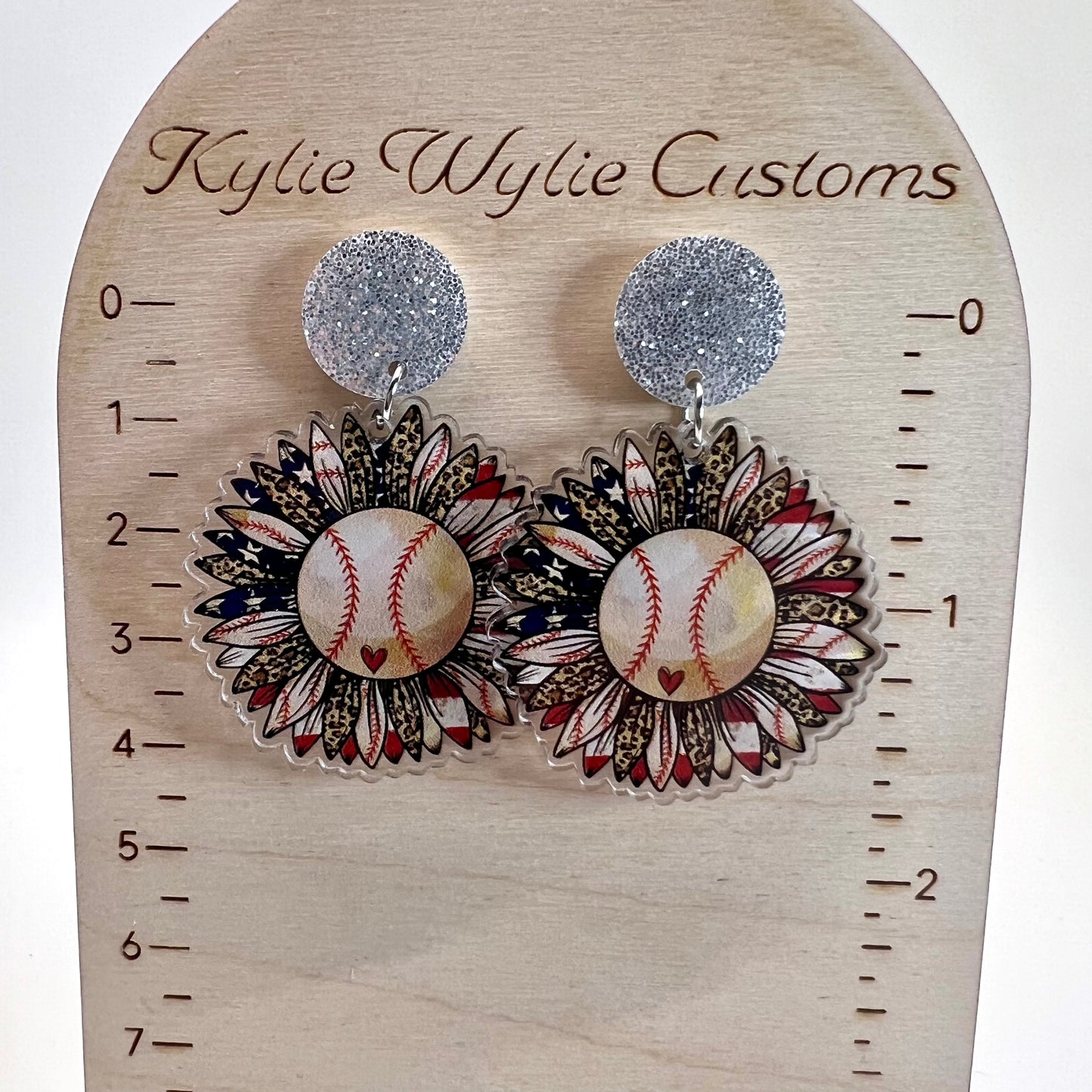Baseball Flag Earrings