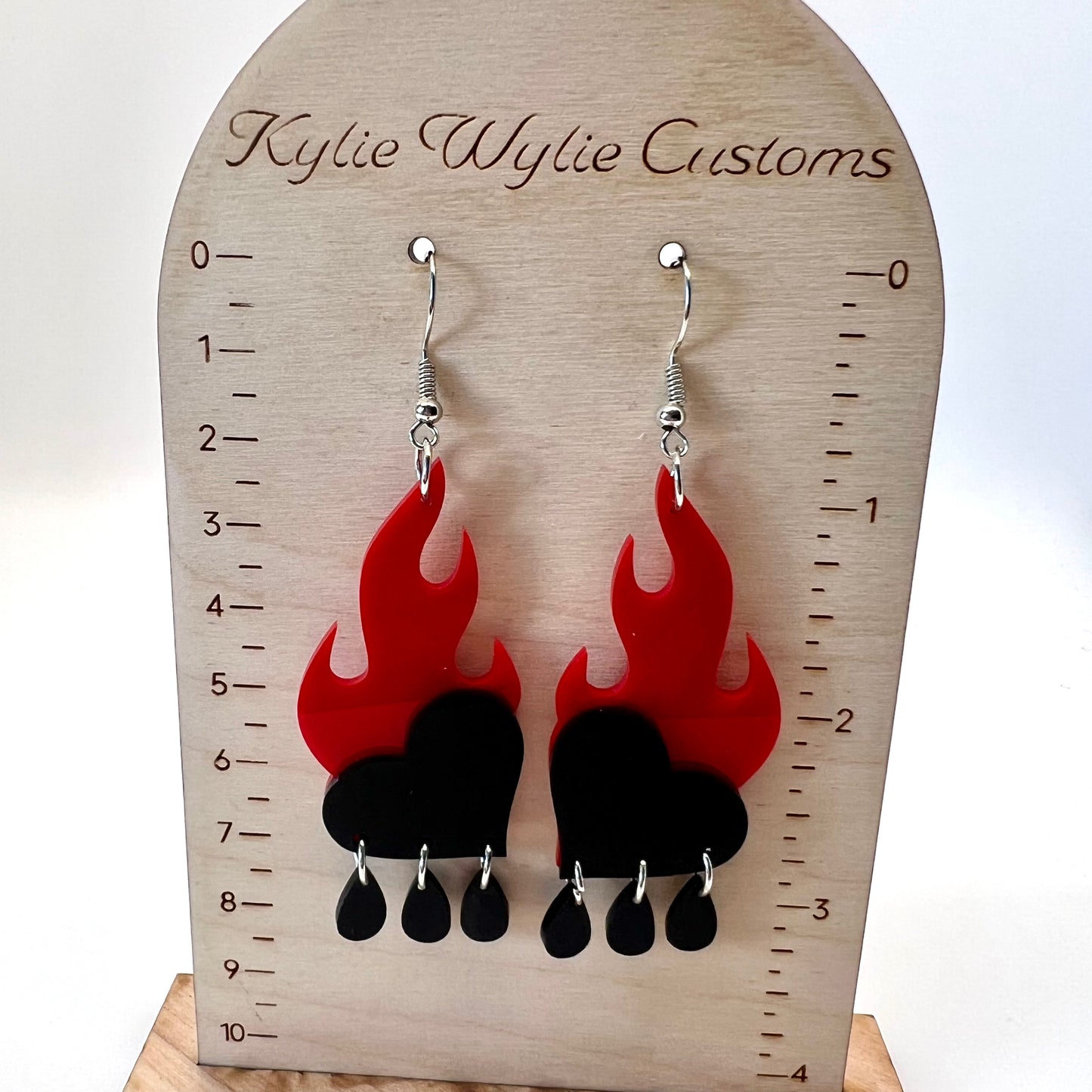 Flaming Heart Earrings