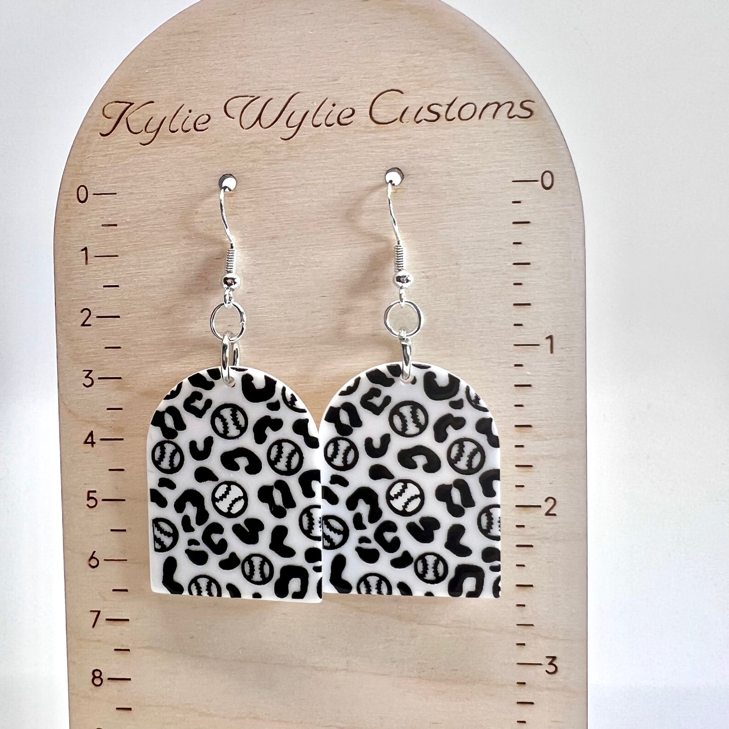 Baseball Cheetah Print Earrings