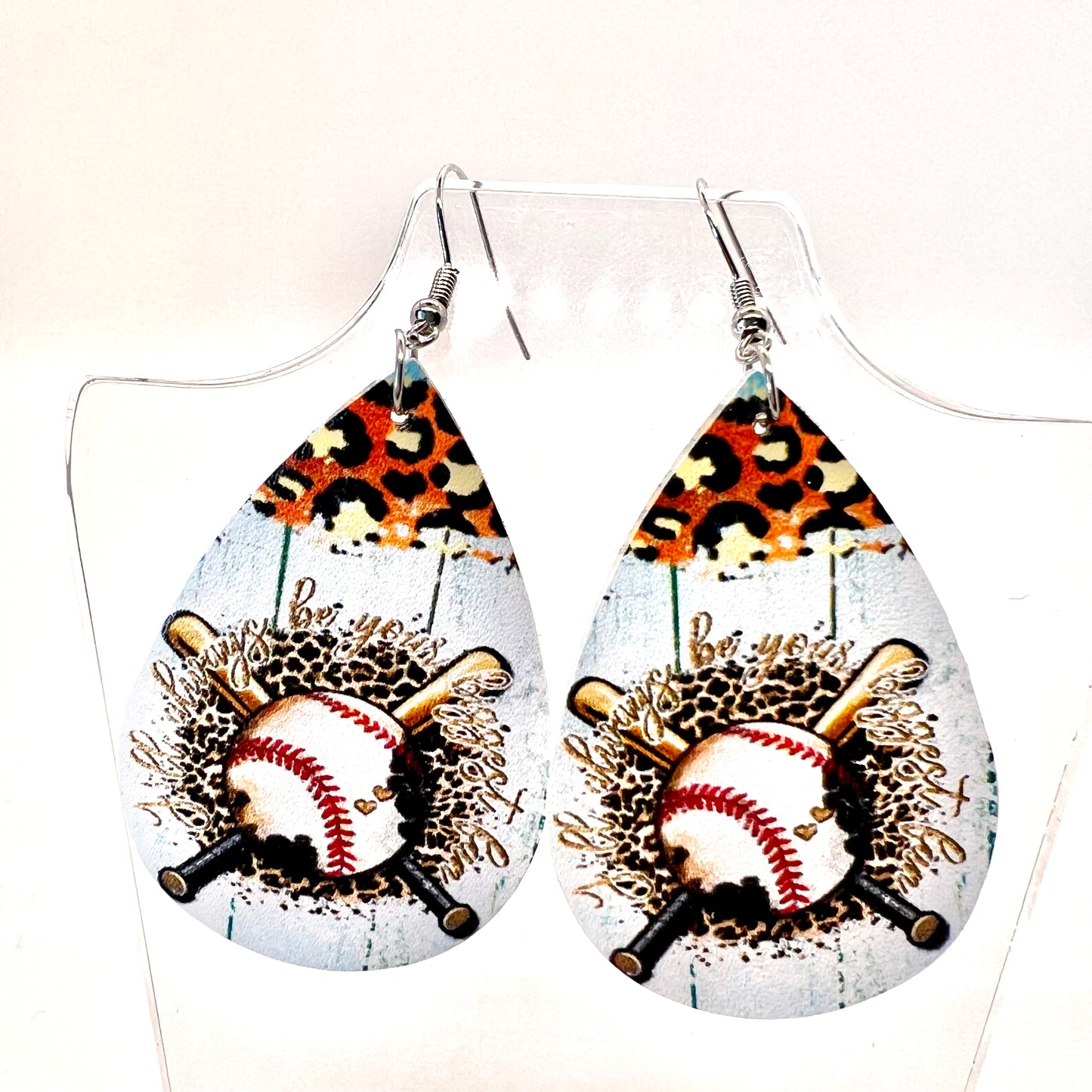 “Biggest Fan” Baseball Earrings