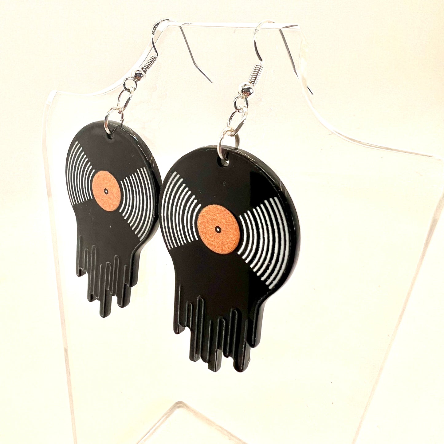 Melted Record Earrings