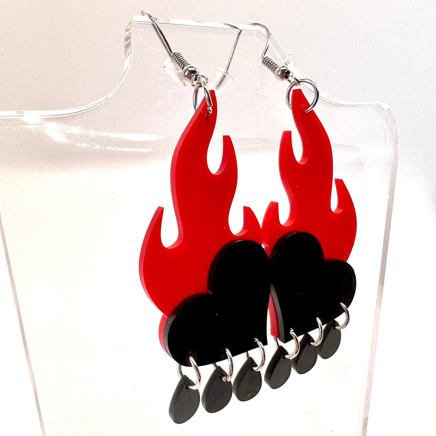 Flaming Heart Earrings