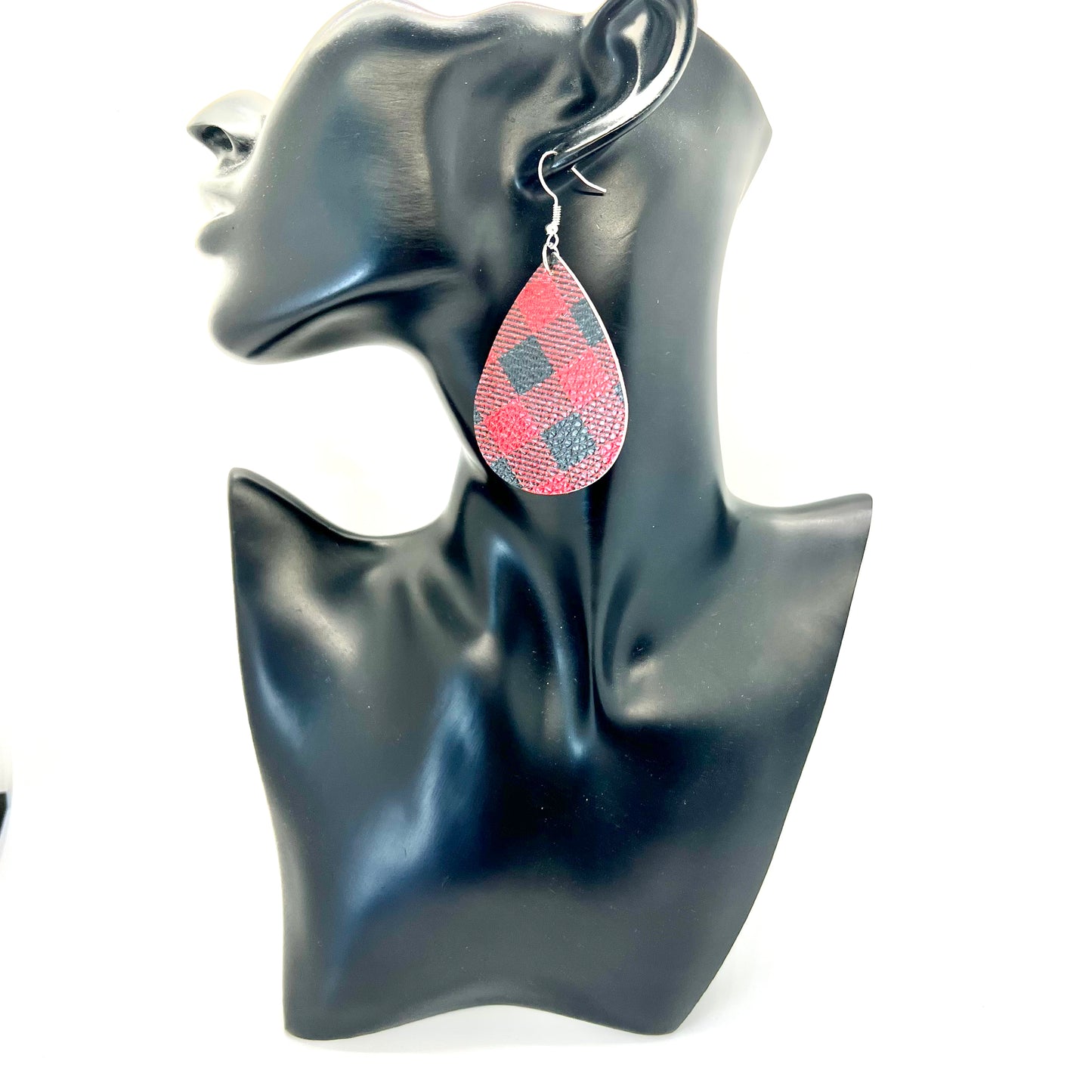 Plaid Teardrop Earrings