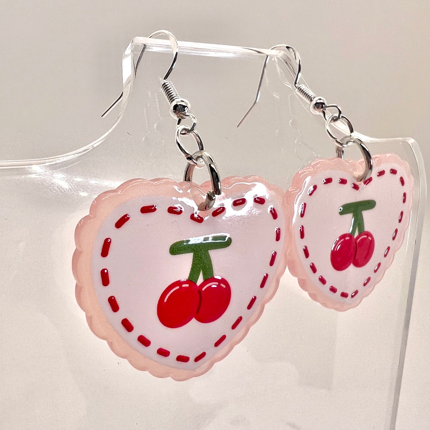 Cherry Heart Earrings