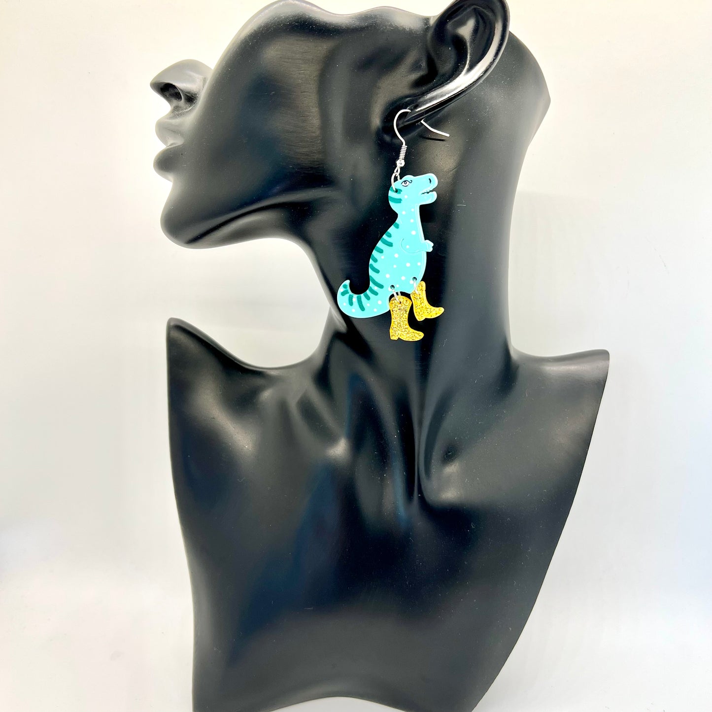 Dinosaurs With Gold Boots Earrings