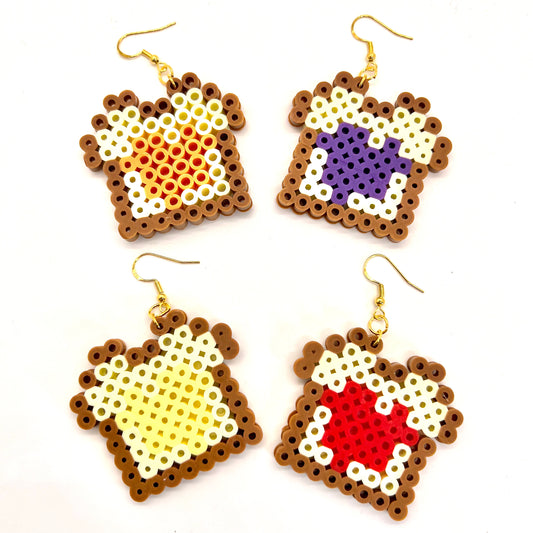 8-Bit Toast Earrings - PB&J