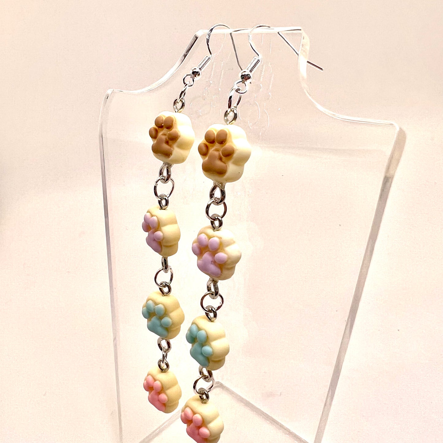 Paw Print Chain Earrings
