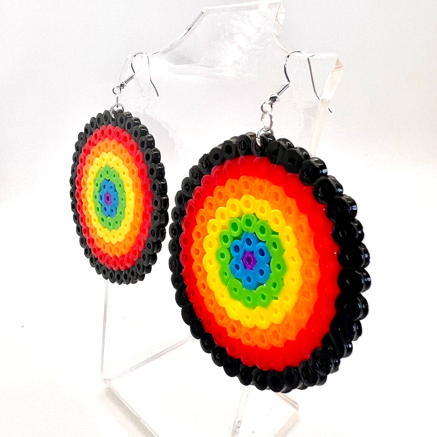 Large Rainbow Disc Earrings