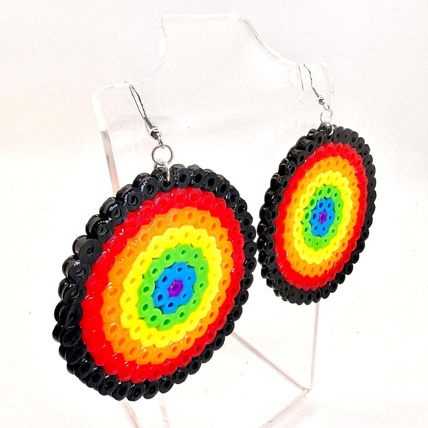 Large Rainbow Disc Earrings