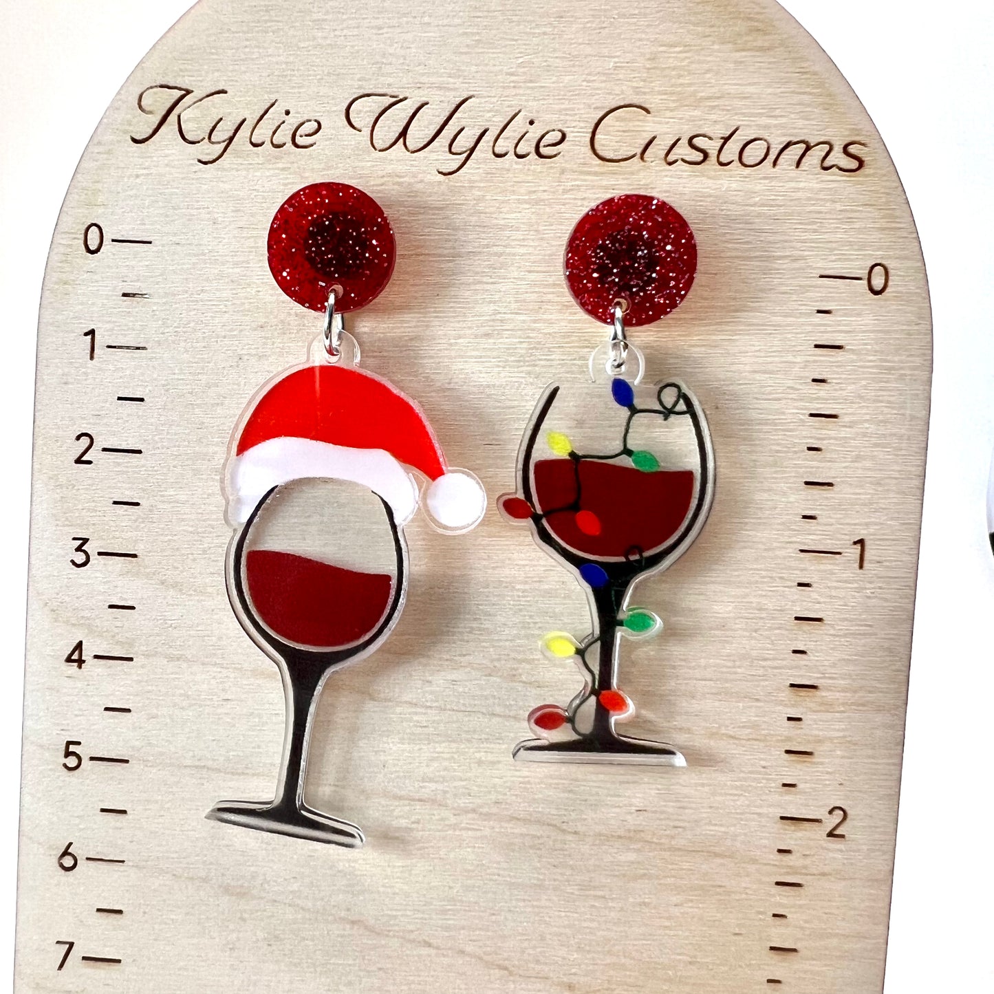 Christmas Wine Earrings