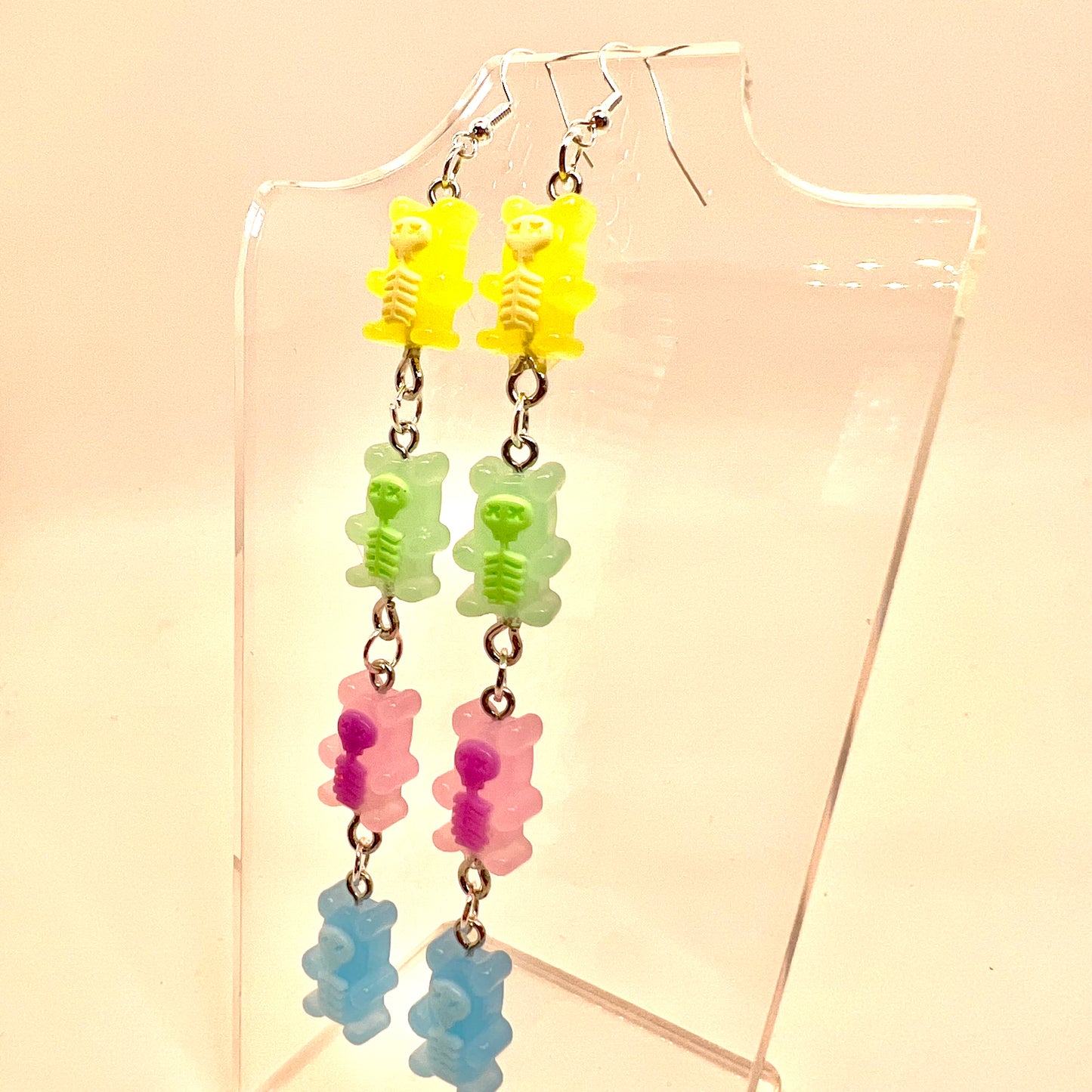Skeleton Gummy Chain Earrings