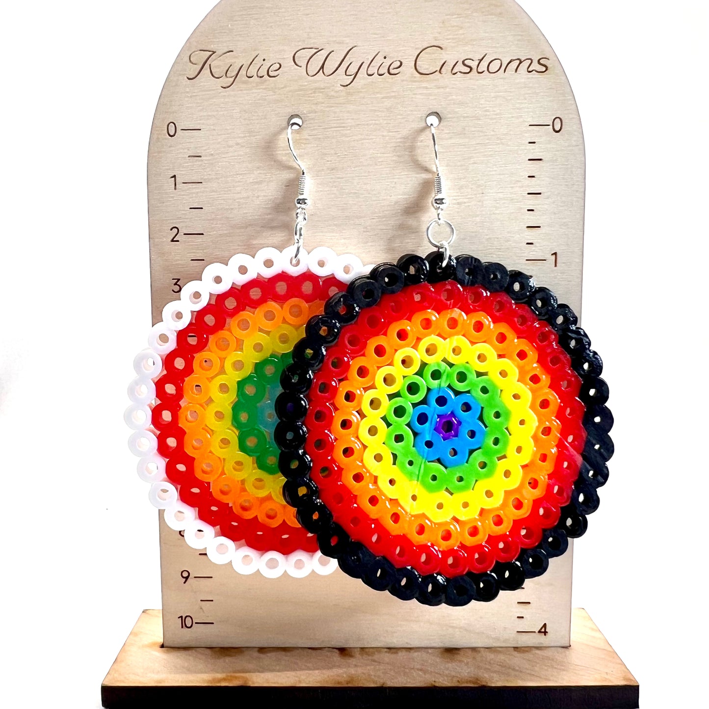 Large Rainbow Disc Earrings