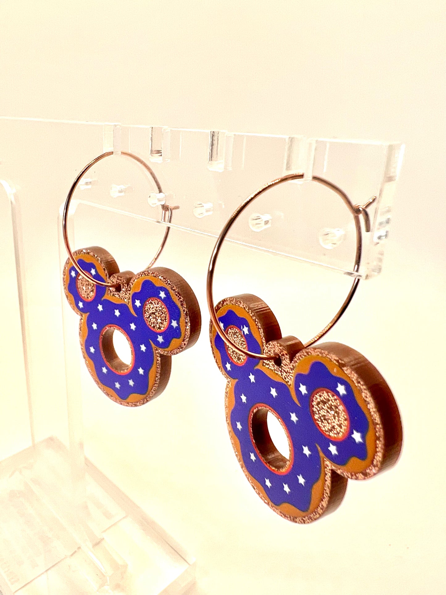 Mickey Blueberry Donut Earrings