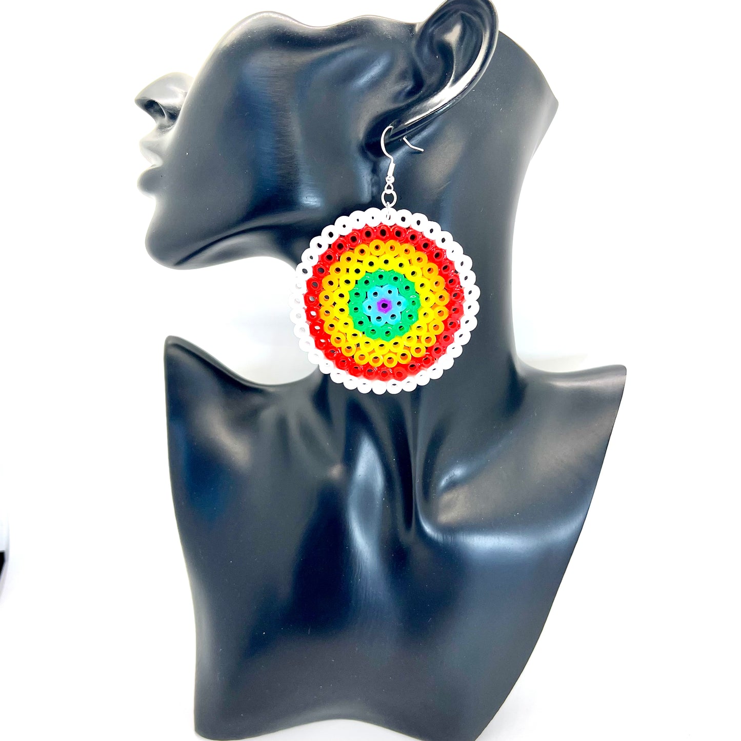Large Rainbow Disc Earrings
