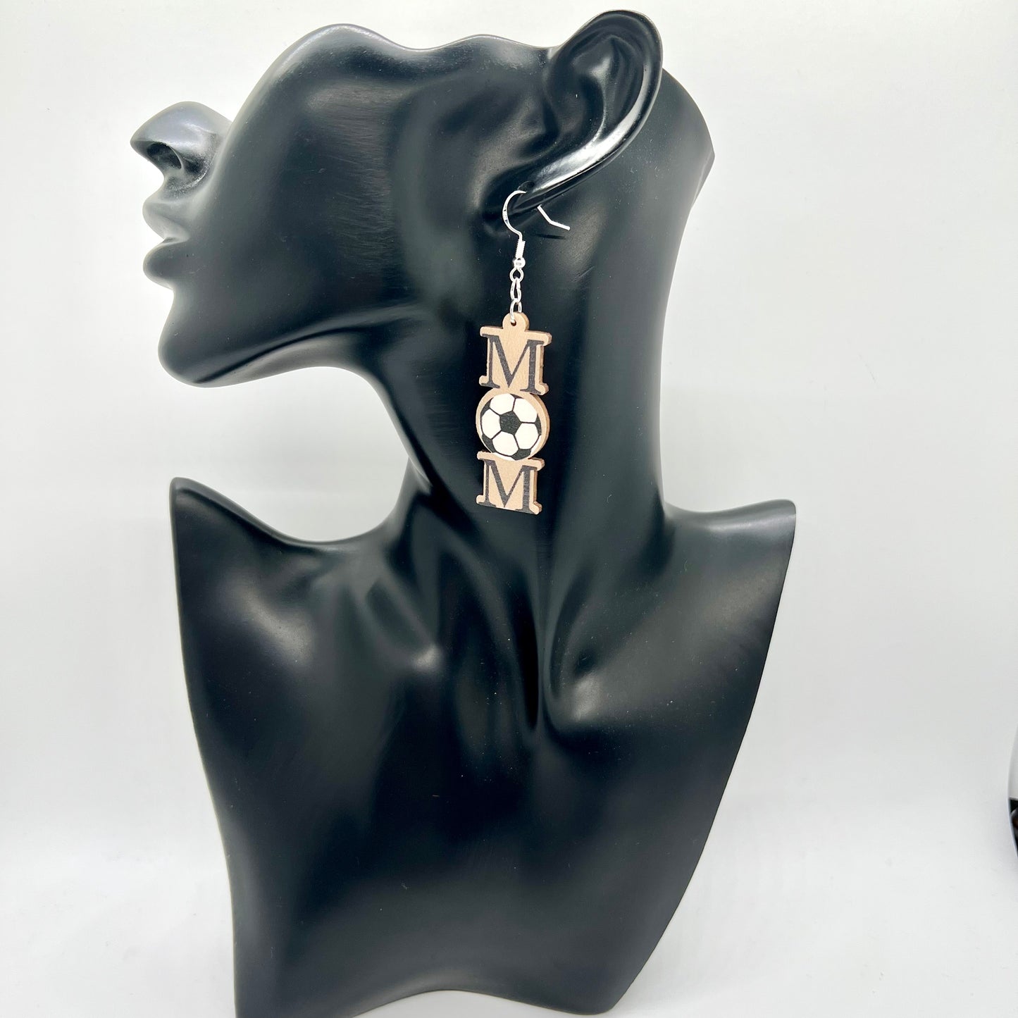 Sports Mom Wood Earrings