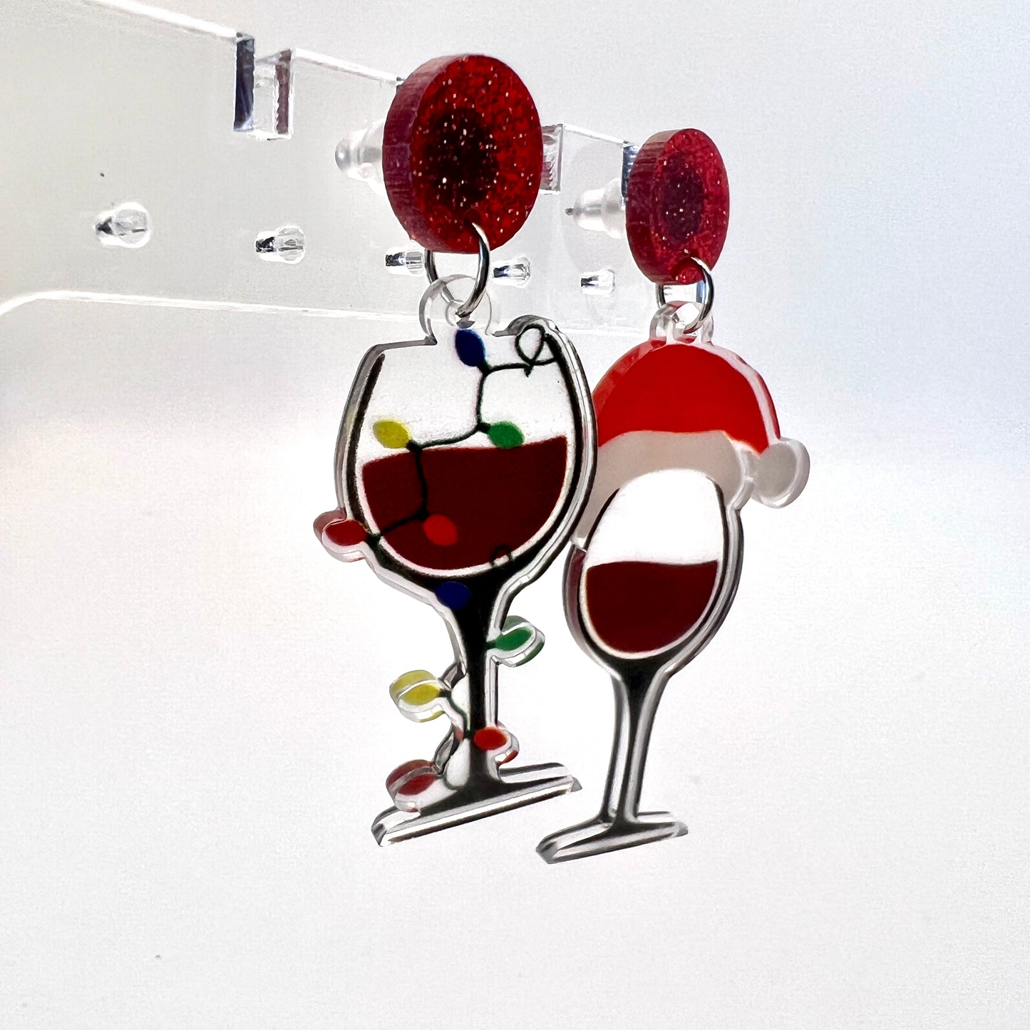 Christmas Wine Earrings