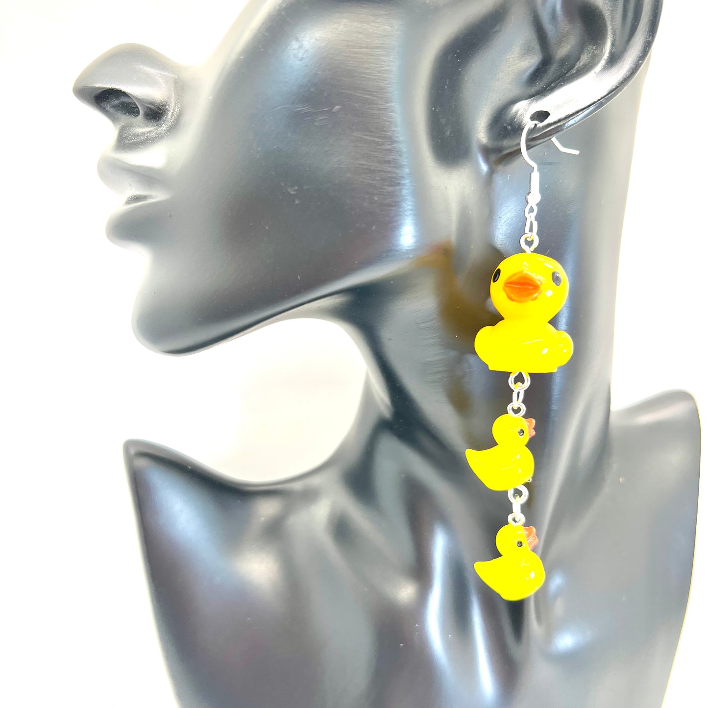Large Rubber Duck Family Chain Earrings