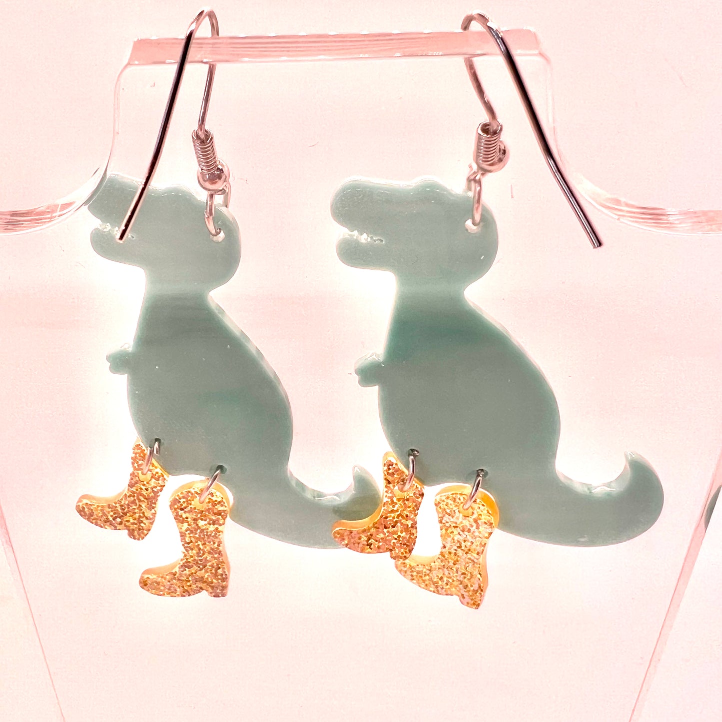 Dinosaurs With Gold Boots Earrings