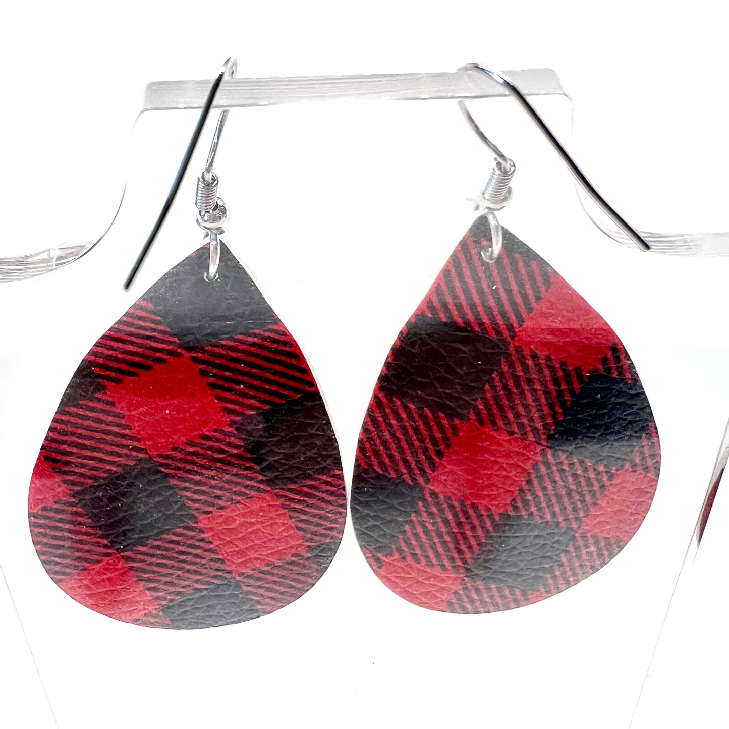 Plaid Teardrop Earrings