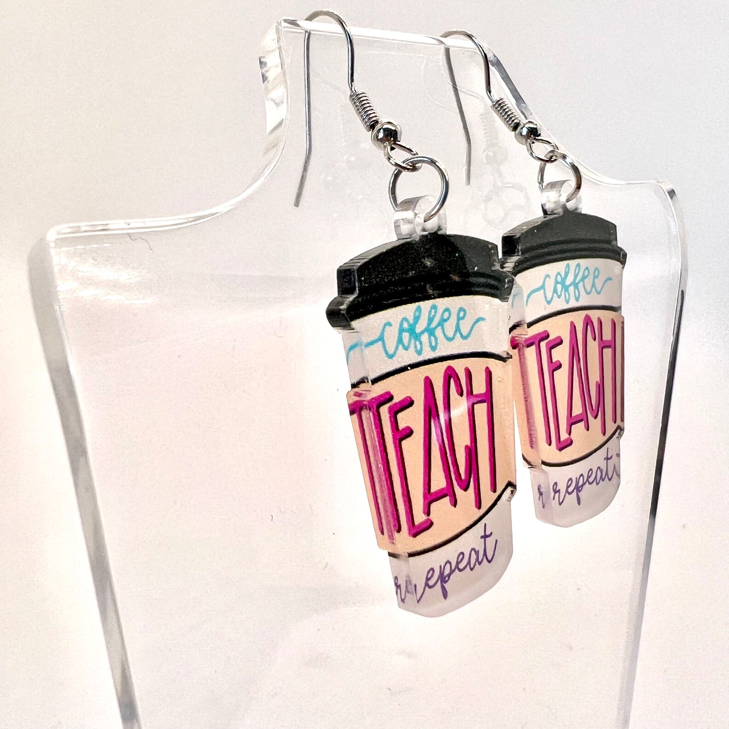 Coffee, Teach, Repeat Earrings