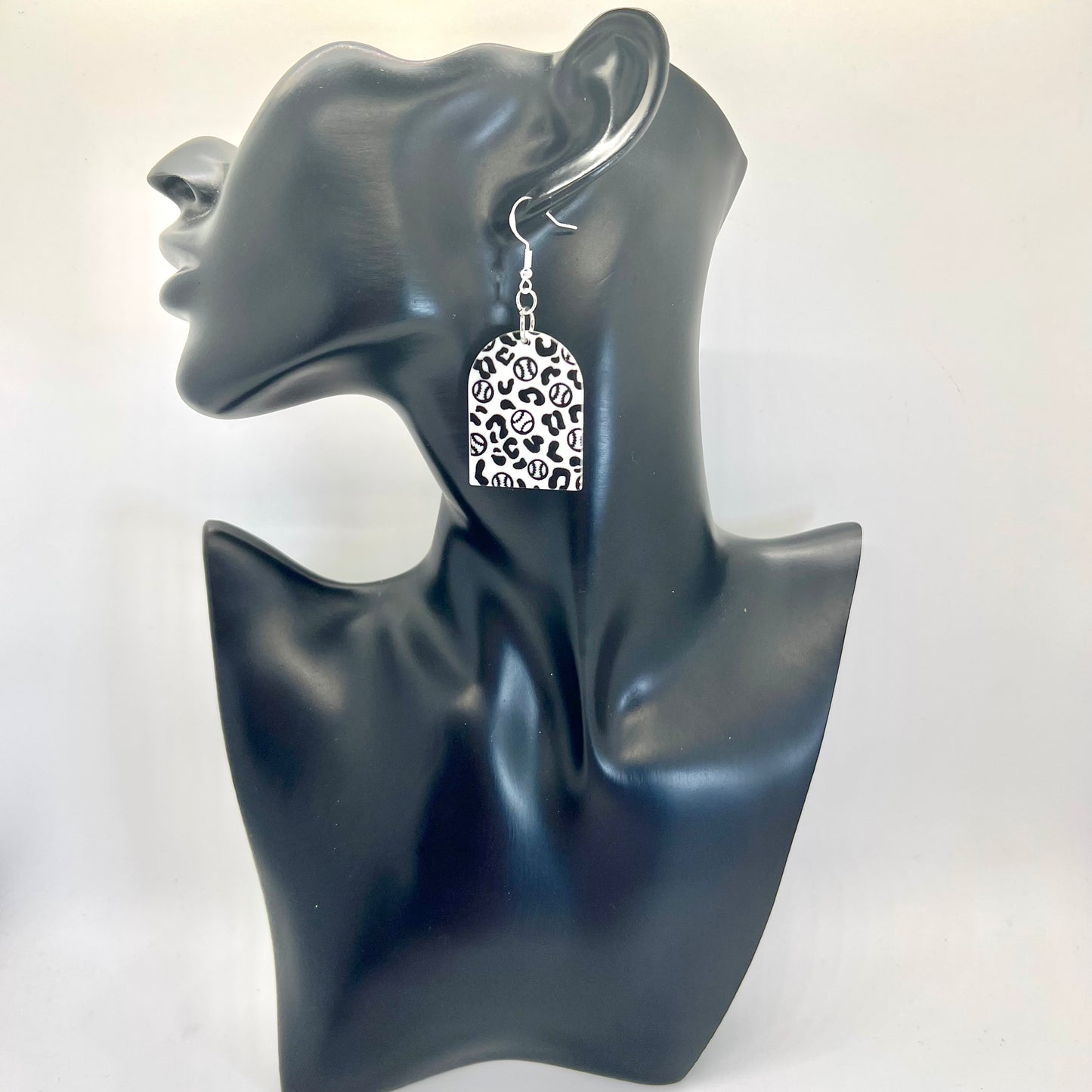 Baseball Cheetah Print Earrings