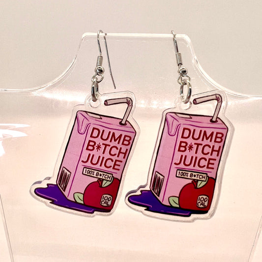 Dumb B* Juice Box Earrings