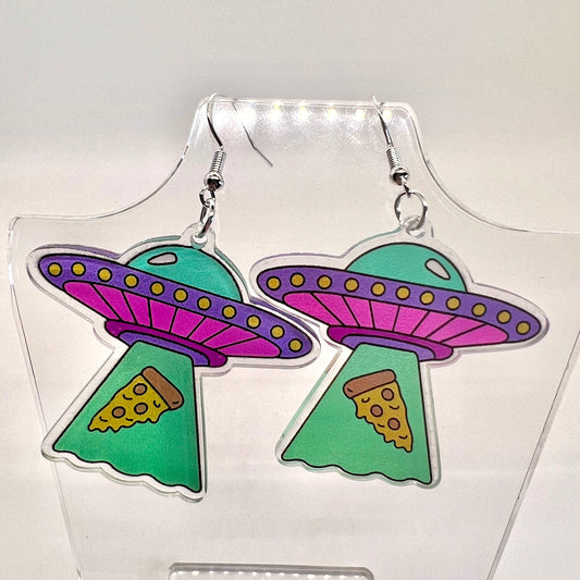UFO Pizza Slice Earrings