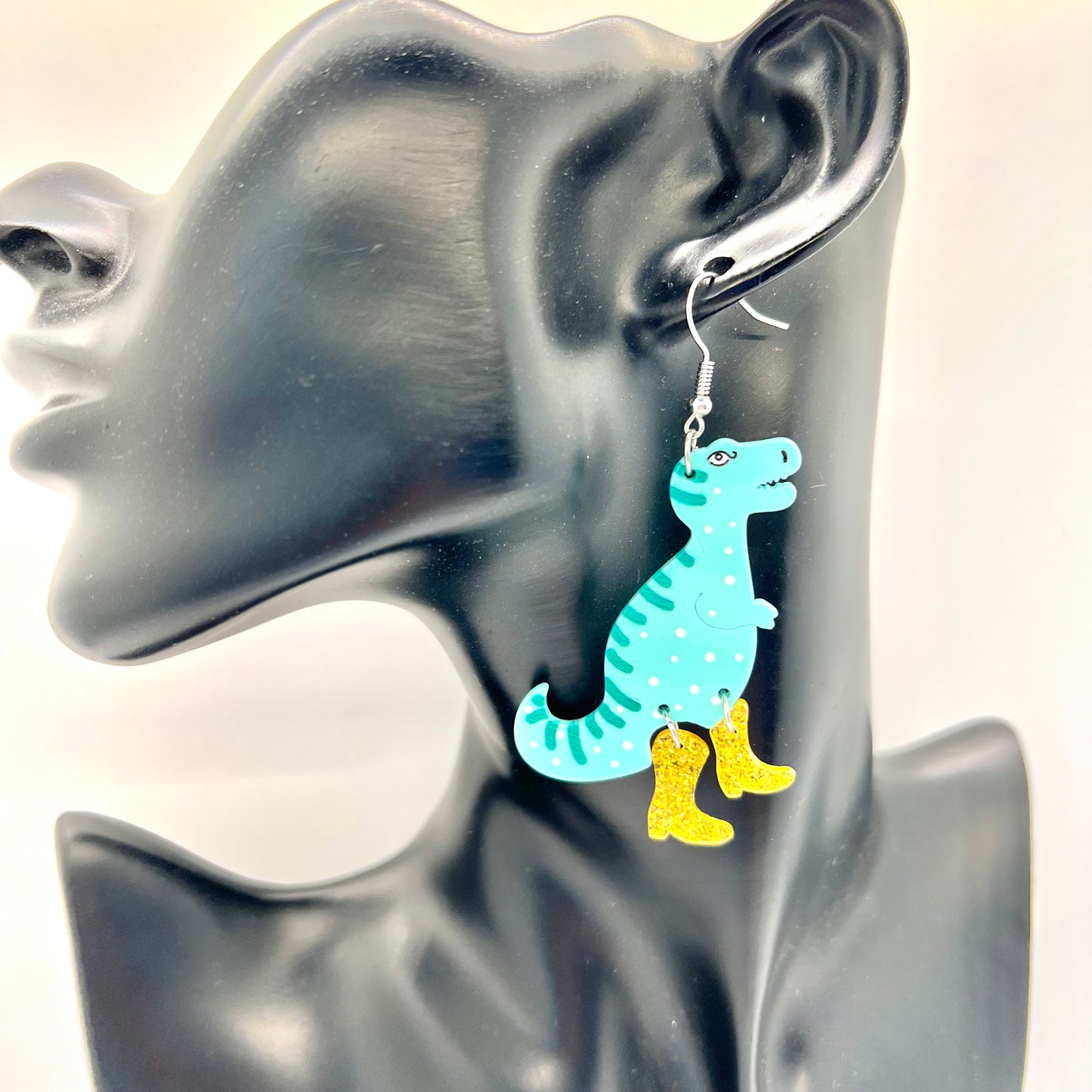 Dinosaurs With Gold Boots Earrings