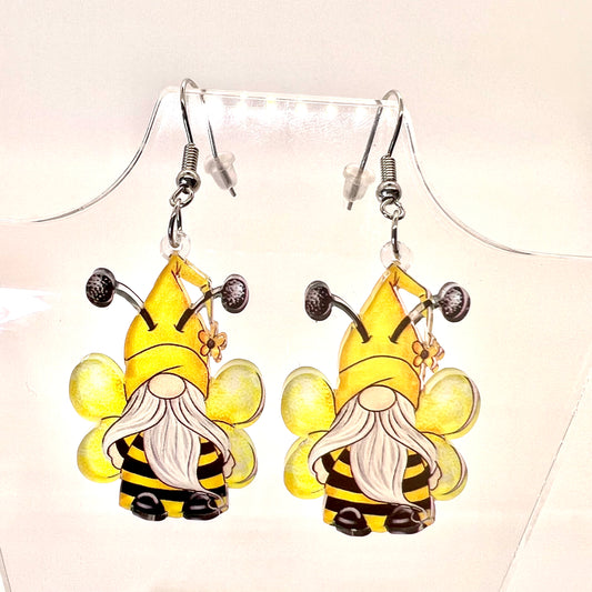 Bumble Bee Gnome Earrings