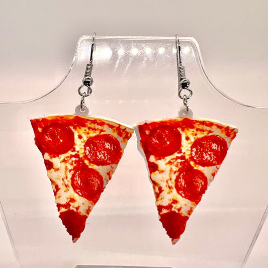 Pepperoni Pizza Slice Earrings