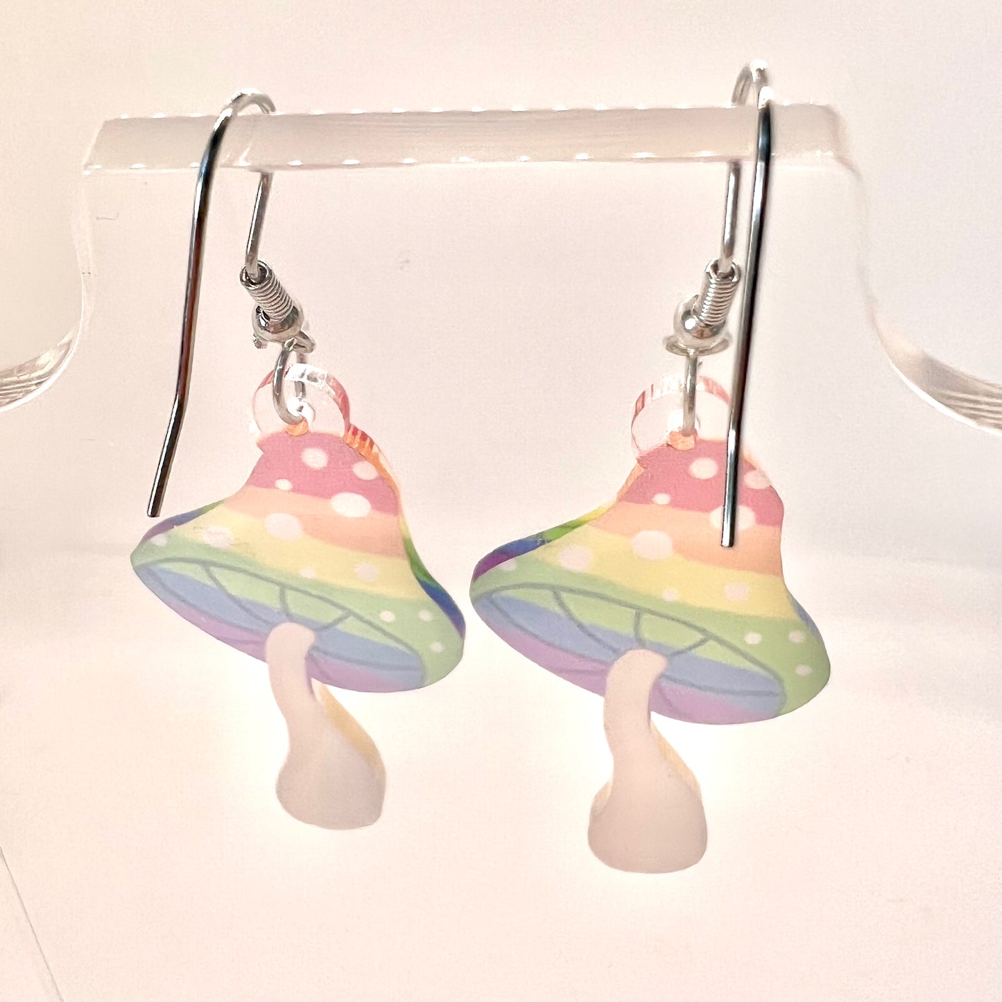 Rainbow Mushroom Earrings