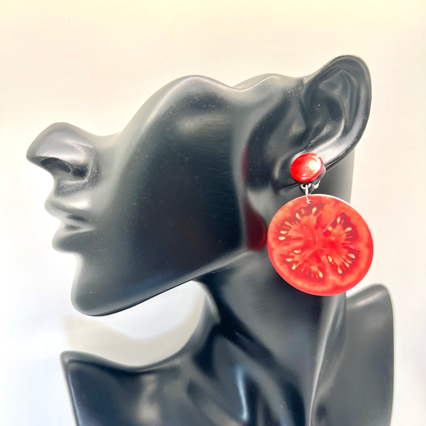 Large Tomato Slice Earrings