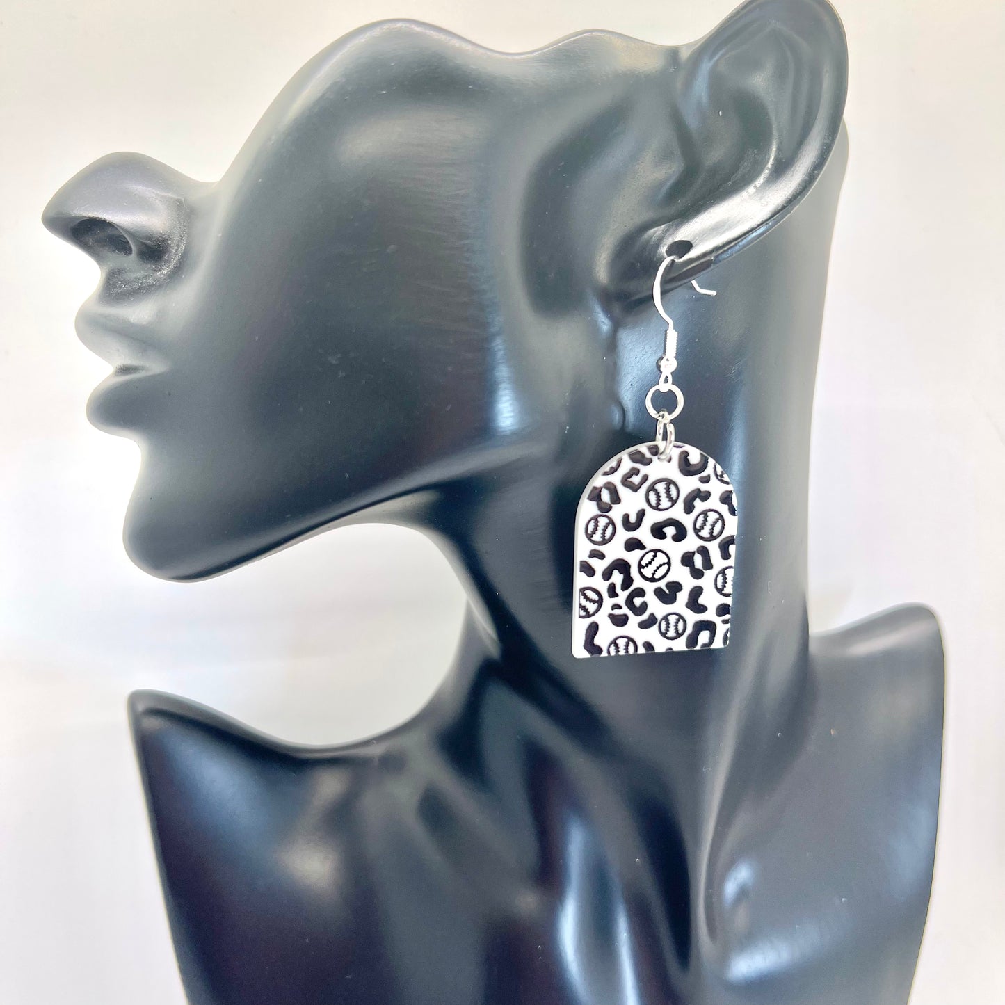 Baseball Cheetah Print Earrings