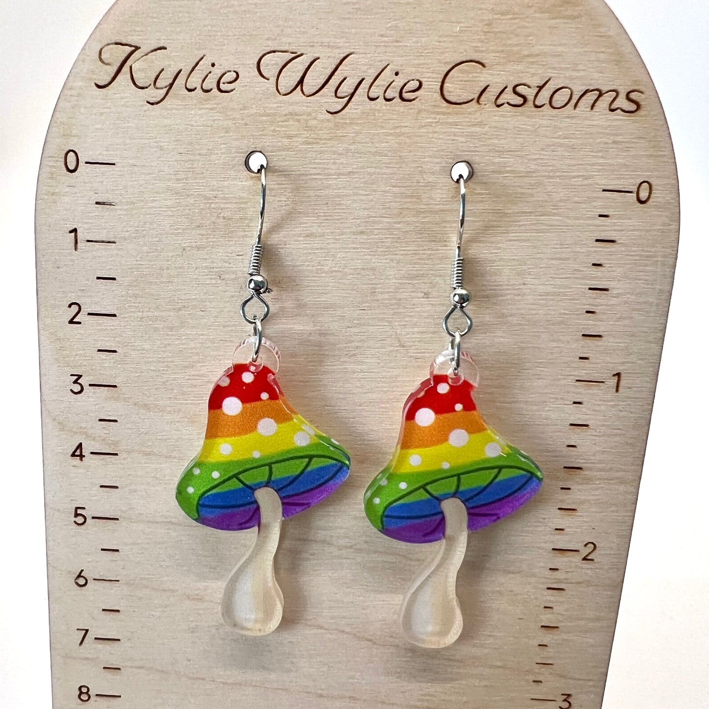 Rainbow Mushroom Earrings