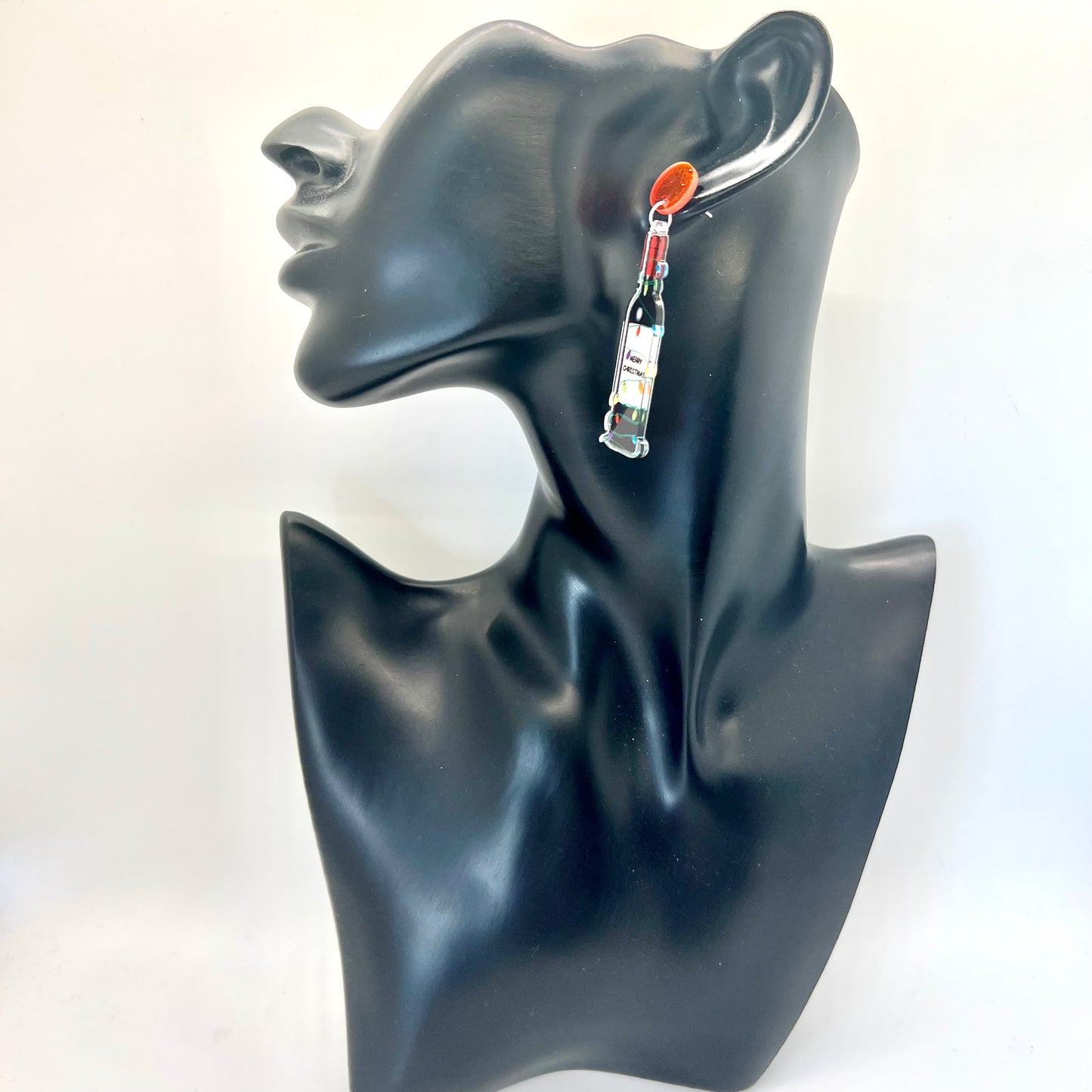 Christmas Wine Bottle Earrings