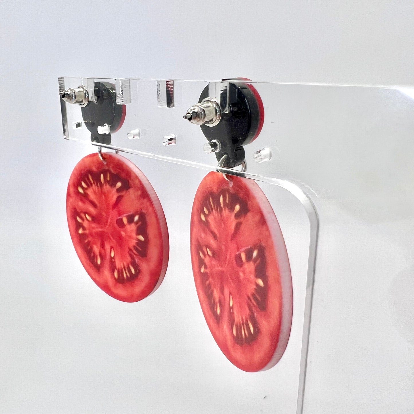 Large Tomato Slice Earrings