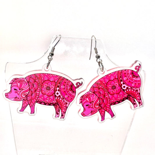 Paisley Pig Earrings