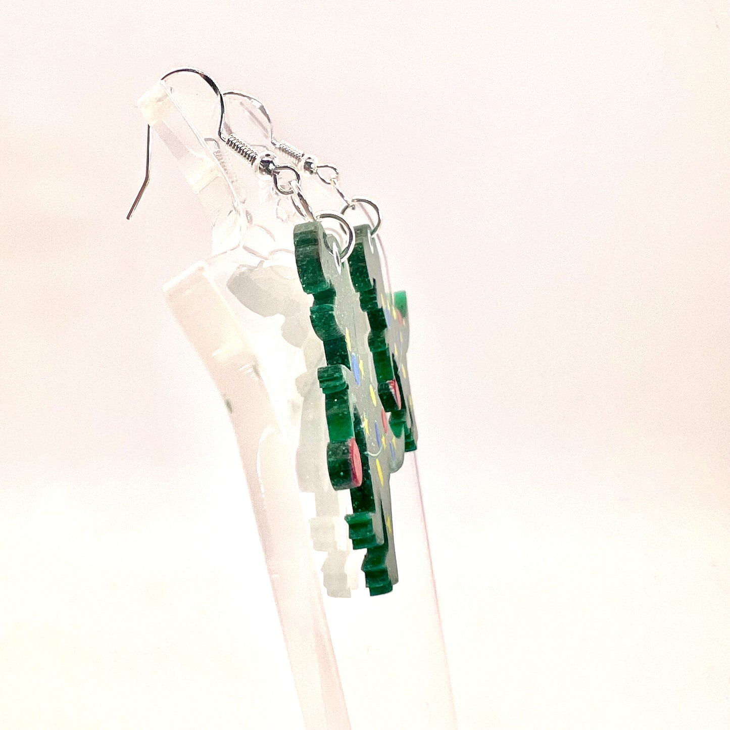 Christmas T-Rex Earrings