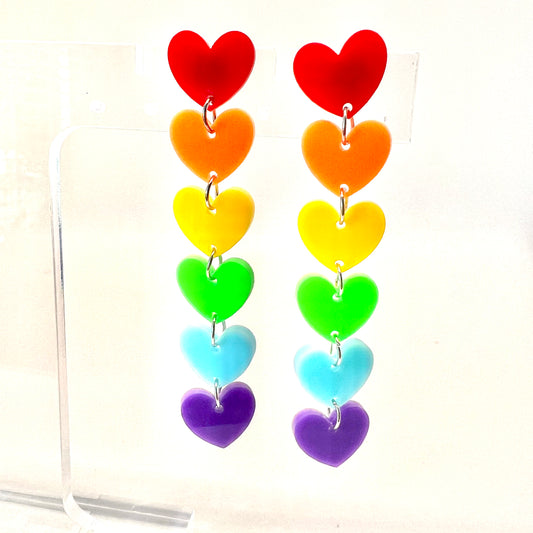 Rainbow Heart Earrings