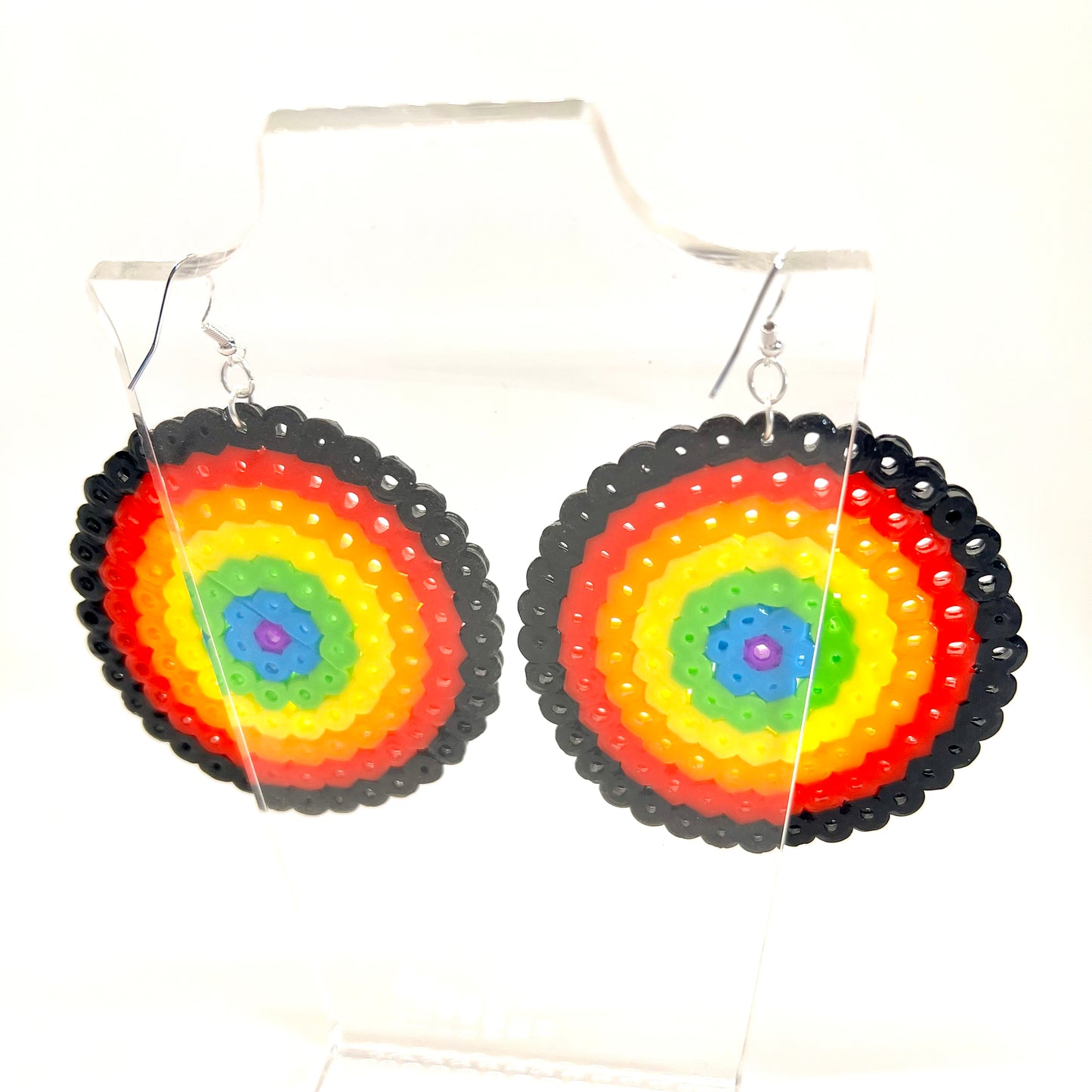 Large Rainbow Disc Earrings