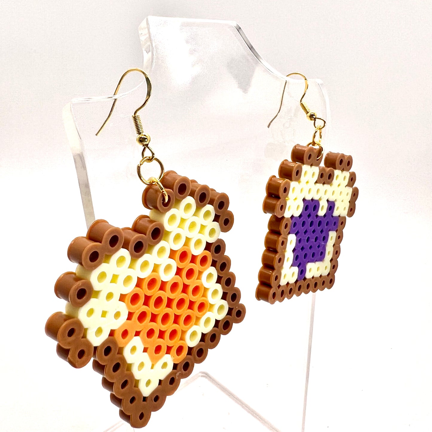 8-Bit Toast Earrings - PB&J