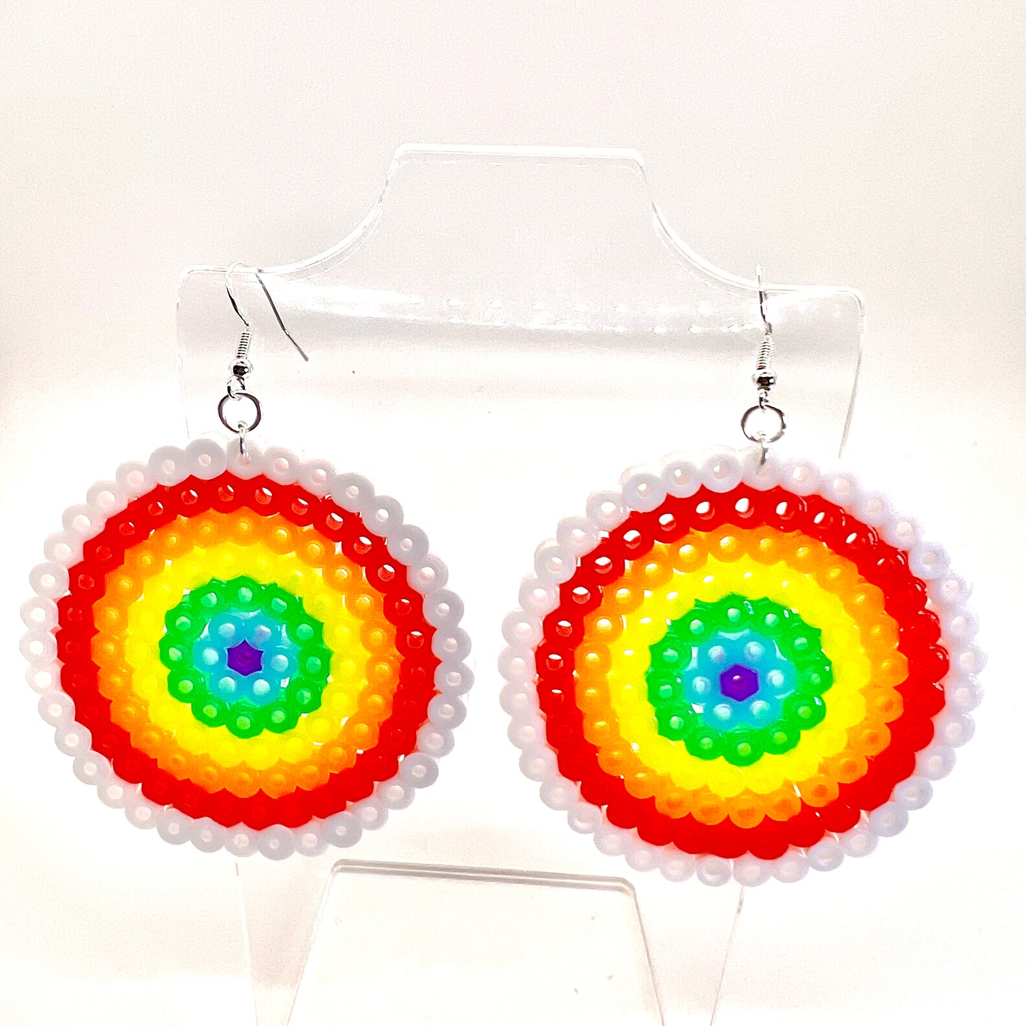 Large Rainbow Disc Earrings