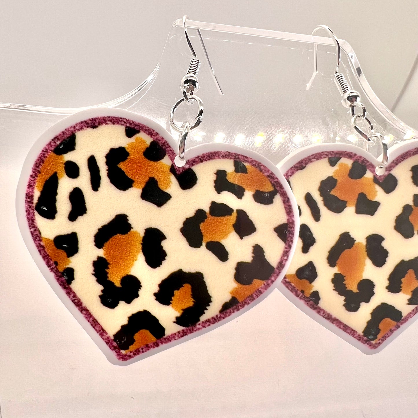 Cheetah Heart Earrings