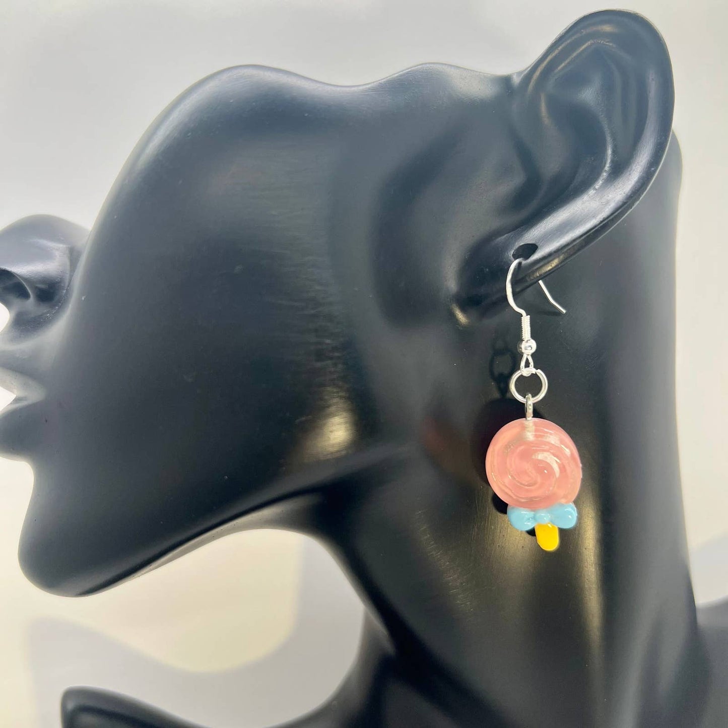 Pink Swirl Lollipop Earrings