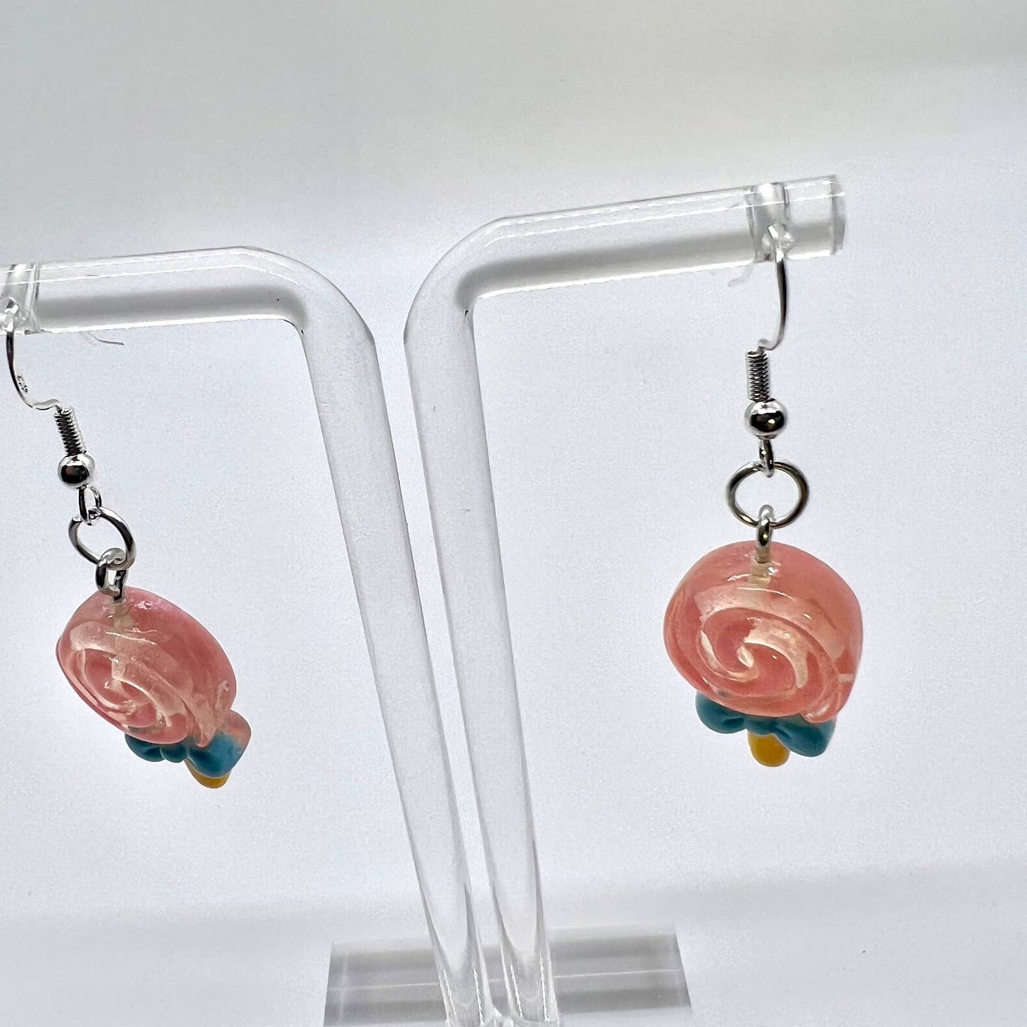 Pink Swirl Lollipop Earrings