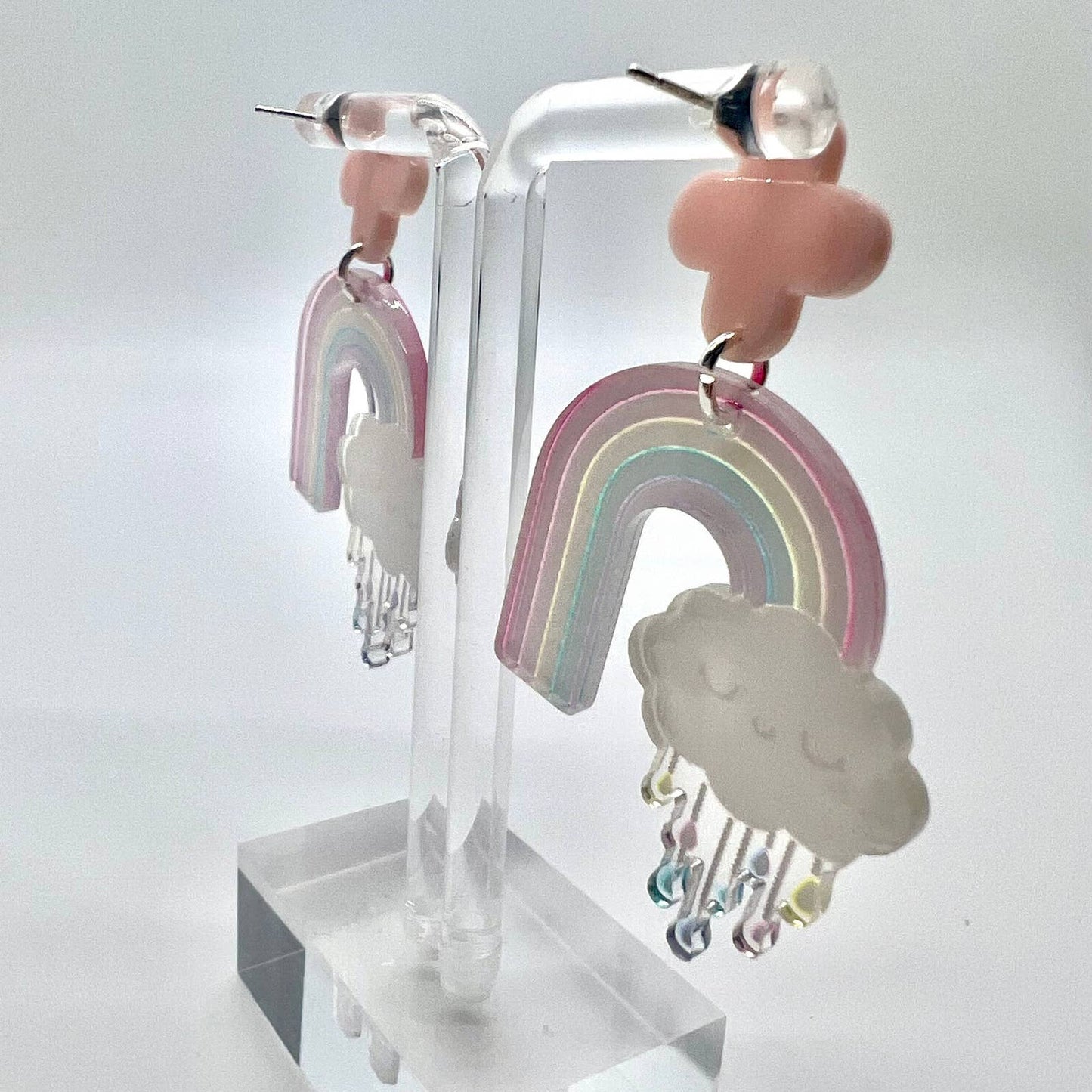 Rainbow Rain Cloud Earrings