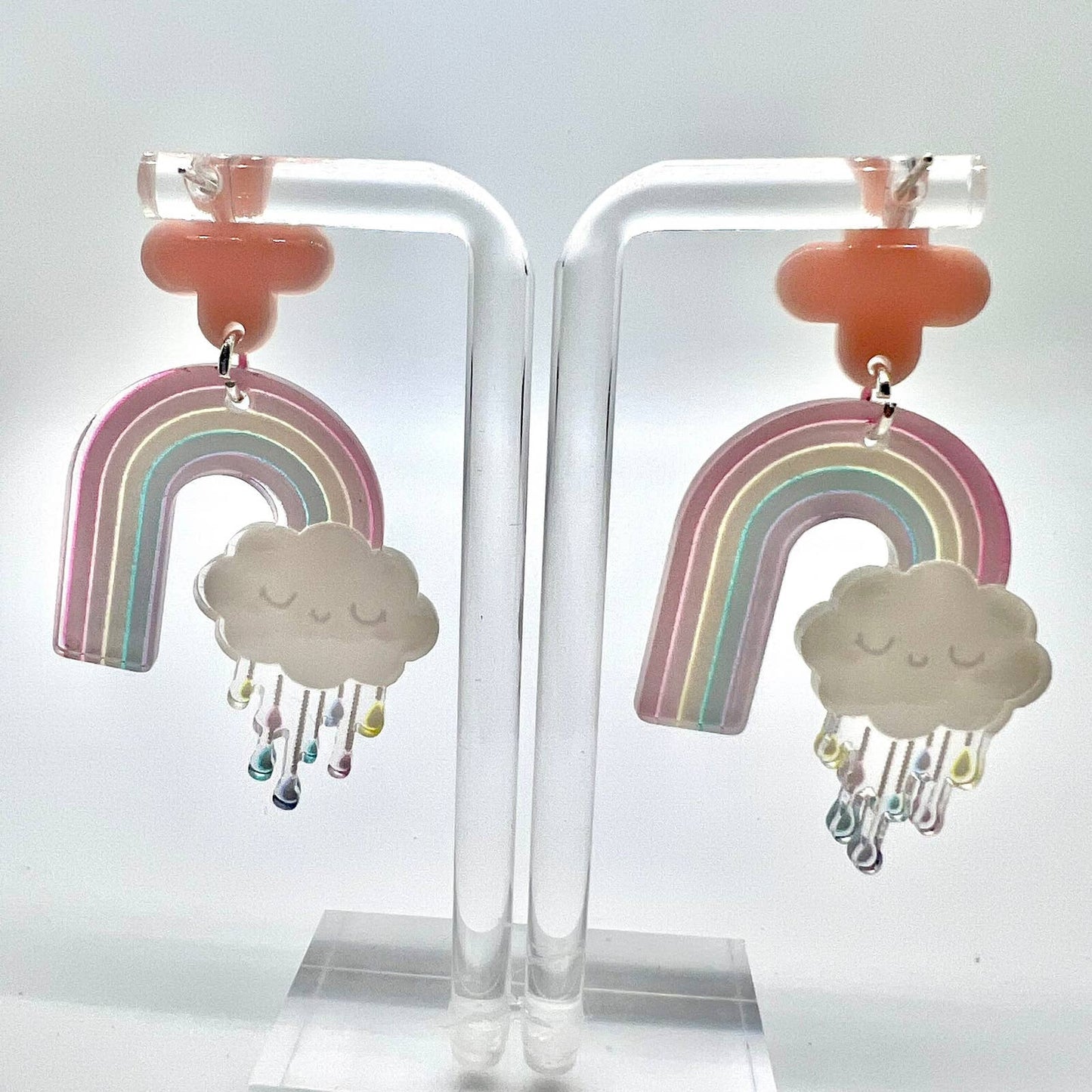 Rainbow Rain Cloud Earrings