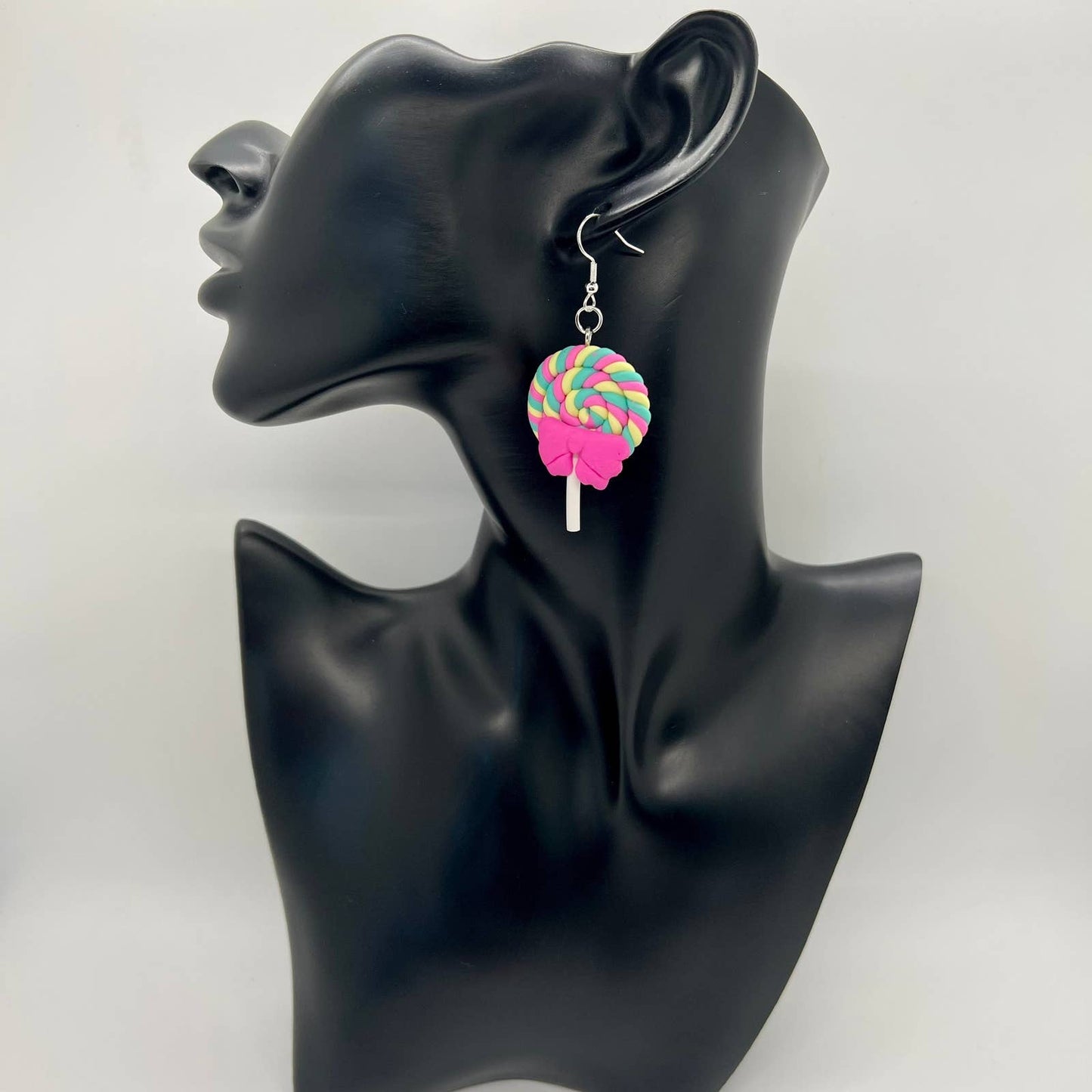 Rainbow Swirl Lollipop Earrings