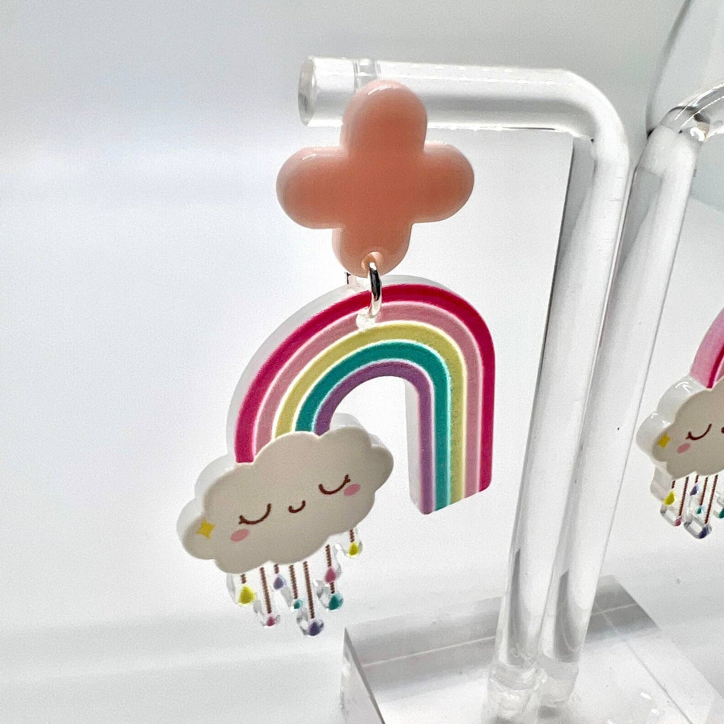 Rainbow Rain Cloud Earrings