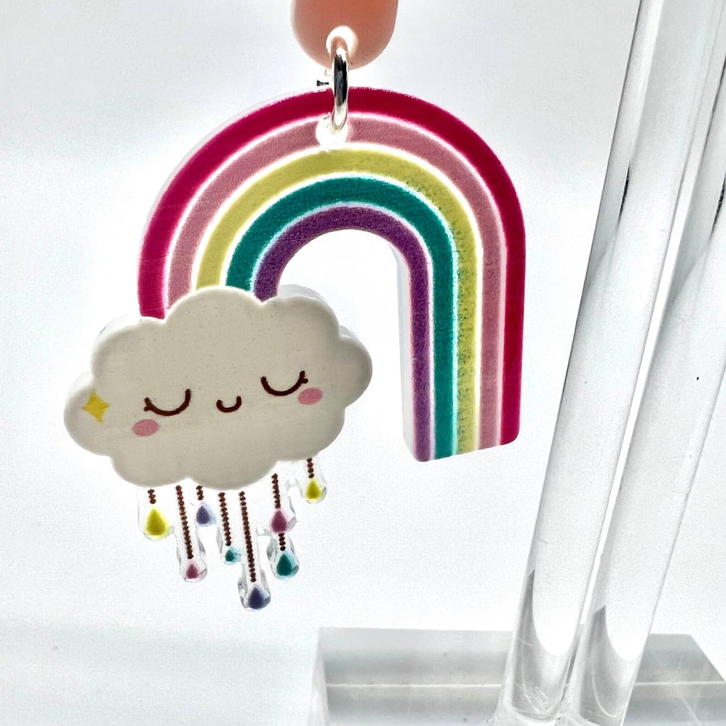 Rainbow Rain Cloud Earrings